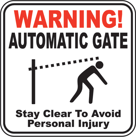 gate opener sign